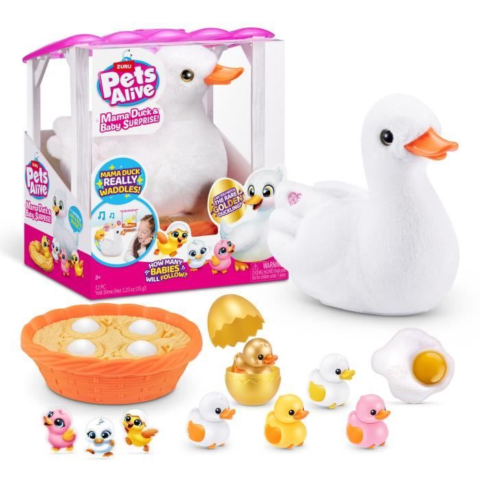 Jouet Interactif ZURU Mama Duck Canetons interactifs suivant leur maman avec surprises à découvrir