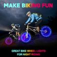 Lot de 2 Éclairage de pneus Roue de vélo, Lampe à LED Étanche à néon à pneus avec 2 Modes Clignotants, Lumière Bleu Rayons de Roue-1