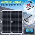 Système de Panneaux Solaires 200W +contrôleur de charge solaire 100 A onduleur 4000W Kit système solaire de camping-1