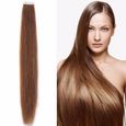 18" Extensions de Cheveux Bande adhésive Ruban adhésif – #06 Marron clair – 45cm - 20pcs - Extensions en cheveux humains naturels…-1
