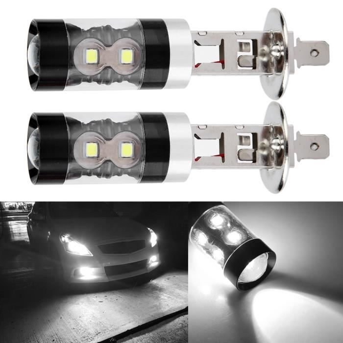 2pcs Mini H1 LED Ampoule Auto Voiture Feux Phare Lampe Kit 36W 6000K Blanc  MS