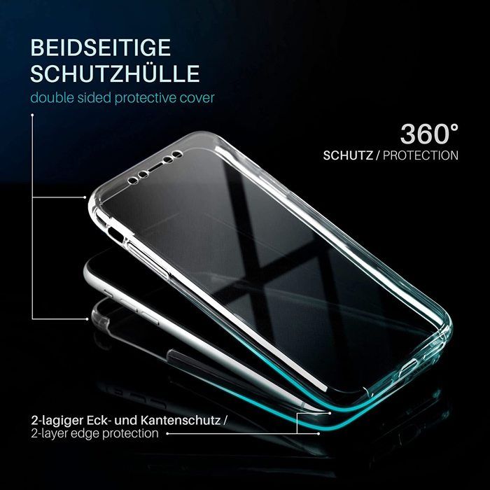 Coque Avizar Intégrale IPhone 15 – Transparent – Dos Rigide & Bords Souples