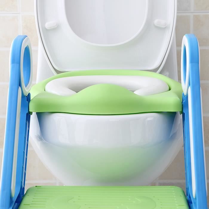 R ducteur de WC abattant WC rembourr bleu vert adapt aux
