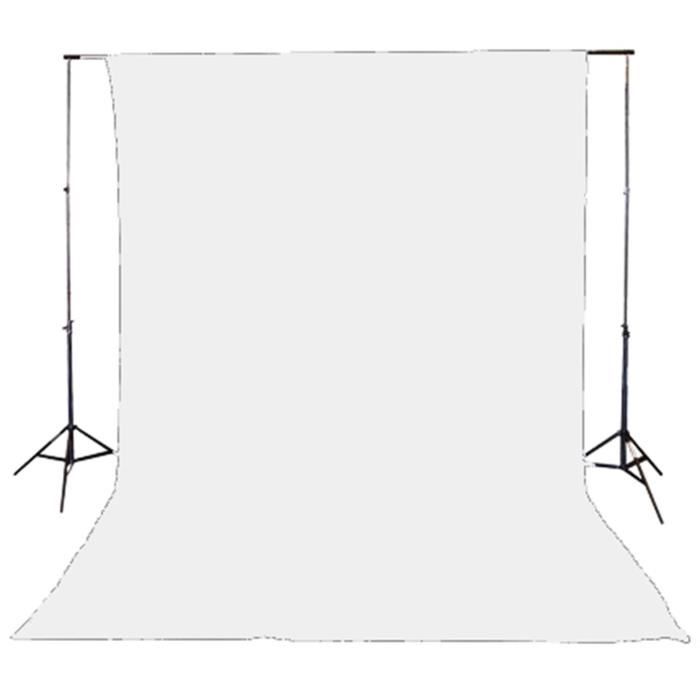 Toile De Fond Blanche 1,5x2M + Support 3-en-1 – Kit Chromakey Photo Vidéo Streaming Gaming YouTube Avec Sac De Transport