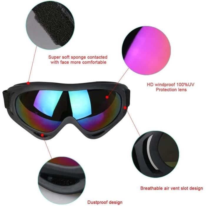 Lunettes De Ski, Lunettes De Snowboard Avec UV Pour La Protection Et éponge Douce, Anti-scratc Lunettes De Ski, Lunettes De Snowboard Avec UV Pour La Protection Et éponge Douce, Anti-scratc