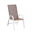 Ensemble table et chaises de jardin en textilène Cordoba - HABITAT ET JARDIN - 6 places - Taupe - Acier-2
