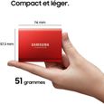 SAMSUNG - Disque SSD Externe - T5 rouge - 500 Go - (MU-PA500R/EU)-2
