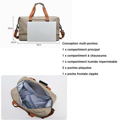 Sac De Voyage Homme Femme Woukksy 32L - Compartiment Humide Et Chaussures, Multifonctionnel Sport Gym Plage - Rose