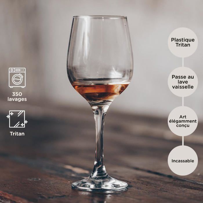 Verre Vin Plastique Incassable Verres U00c0 Vin Coloru00e9 100% Tritan-Plastique Verres U00c0 Vin 440Ml Verres U00c0 Boire Pour Le Verre à Vin Plastique