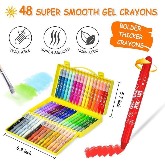Crayons de cire pour tout-petits, 36 couleurs Crayon pour bébé à partir de 2  ans, Lot de pinceaux en plastique, Sécurité pour A603 - Cdiscount  Beaux-Arts et Loisirs créatifs