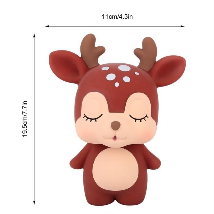 Oneroomone Cerf en Plastique Souple, Tirelire en Forme de Cerf Rose pour la Décoration de la Chambre (Rose