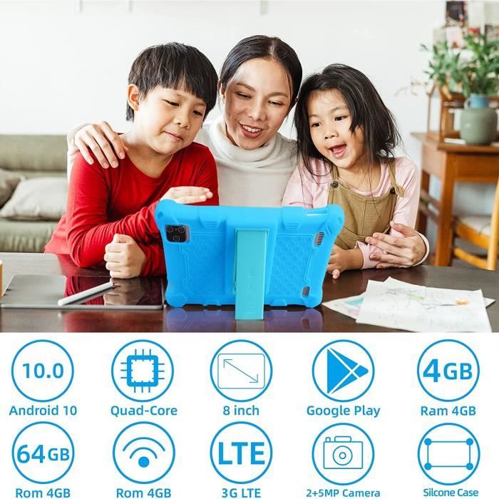 Tablette pour Enfants 10 Pouces Android 10.0 3G LTE Quad Core