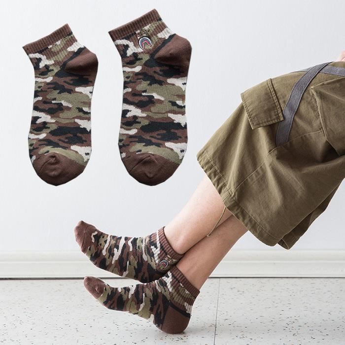 Chaussettes Basses Socquettes de Sport Camouflage Homme Adolescent
