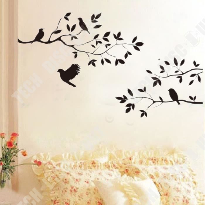 SUPERDANT Colibri Stickers Muraux Aquarelle Fleur Vinyle Stickers Muraux Auto-Adhésif Oiseau Volant Art Décor Pour Chambre Pépinière Enfants Salle De
