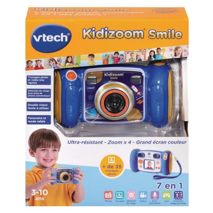 Appareil photo enfant VTECH Kidizoom Smile Bleu 7 en 1 - Cdiscount Jeux -  Jouets