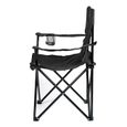 Laizere. Chaise de Camping avec Porte-Boisson, Fauteuils metteur en scène, Chaise de pêche (Noir)-3