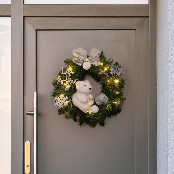 Lot de 2 crochets magnétiques pour couronne de Noël sur la porte en acier –  Fixation de couronnes et décorations sur une porte en acier – Pour couronne  de Noël, porte d'entrée