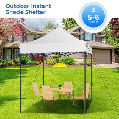 Tonnelle De Jardin 2x2 M Pliante Et Instantanée - Toit Anti-UV, Hauteur Réglable, Livrée Avec Piquets Et Cordes