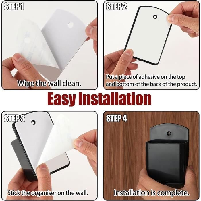 Support Télécommande Murale Magnétique - Lot De 8 - Fixation Sans Perçage - Pour Maison, Bureau, École - 6