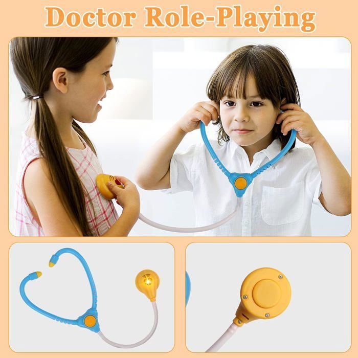 Jeu de docteur MARSEE chariot médical portable 21 accessoires jouet