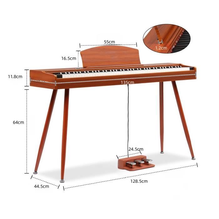 GOPLUS Piano Numérique 88 Touches Pliable,Double Clavier