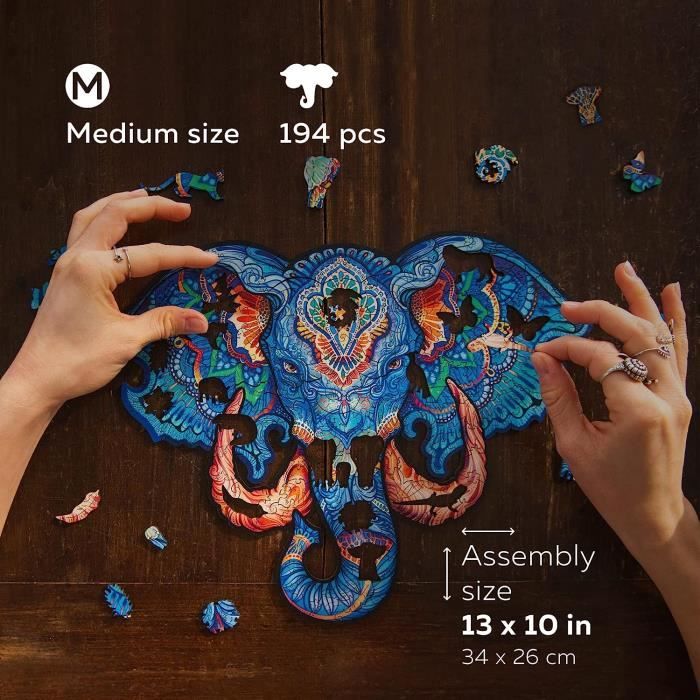 Unidragon Original Puzzle En Bois — Eléphant Éternel, 194 Teile ...