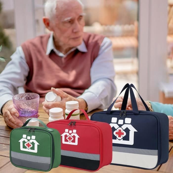 Trousse Médicale Portable YOCDNOV – 3 Compartiments, Tissu Oxford, Vide, Pour Maison Voyage Sport