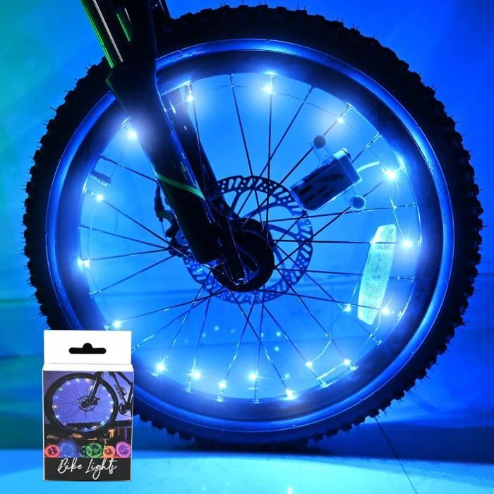 LED Vélo Roue Lumières Ultra Lumineux Étanche Vélo Rayons Lumières Vélo  Décoration Sécurité Avertissement Pneu Bande Lumière pour Enfants Adultes  Nuit Équitation Vert Batterie Modèles