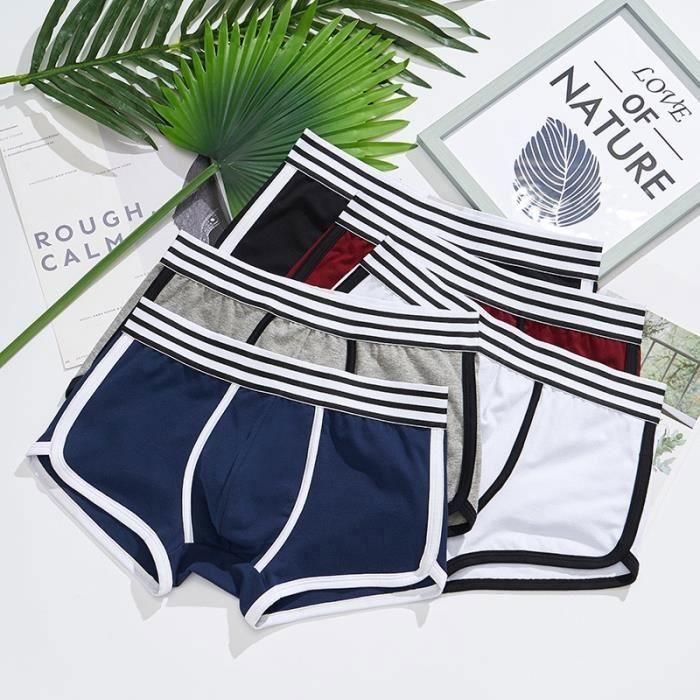 Sous vetement Boxer a rayures pour Homme Calecon court en coton Type heise Blanc Cdiscount Pret a Porter