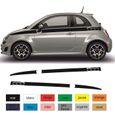 Autocollant Noir - Fiat 500 - bandes stickers décoration adhésif kit 12-0