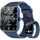 Blackview Montre Connectée Homme Appel Bluetooth 1.85'' Smartwatch avec SpO2/Étanche/Sommeil/Calorie/100+ Modes Sportif/IP68 Bleu