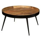 Table basse ronde en bois Siwan Atmosphera - Naturel - D70 - Contemporain - Design