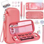 Accessoires Nintendo Switch Lite - innoAura - Kit 17 en 1 - Etui de Transport - Protection d'Ecran - Rose