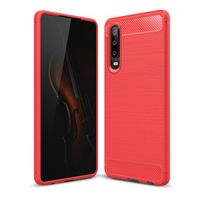 Pour Huawei P30 Coque - Souple Silicone Antichoc Léger Protection Coque Huawei P30 -Rouge