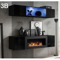 Combinaison de meubles - Krista - 3B - Noir - Brillant - Contemporain - Design
