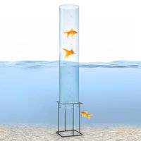 Blumfeldt Skydive 100 Tour à poissons 100 cm Ø 20 cm , colonne en verre acrylique , base métal , transparent