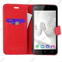 ebestStar ® Coque Portefeuille support Folio pour Wiko Freddy, Couleur Rouge