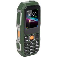 W2021 1,8 pouces téléphone militaire robuste pour personnes âgées, super longue veille, vert armée