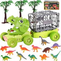 Jouet Dinosaure Camion-Dinosaure Voiture Enfant avec 12 Mini Dinosaures et Deux Arbres avec Musique