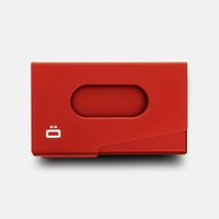 ÖGON DESIGN - One Touch | Red - Porte carte Rouge en Aluminium anodisé