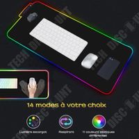 TD® Tapis de Souris Gamer Lumineux XXL, Gaming Mouse Pad avec LED Rétro-Eclairage RGB-Tapis de souris de jeu lumineux avec couleurs