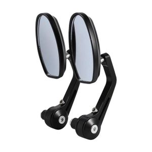 Rétroviseurs Moto Universels Noirs - Guidon, Boulon 8mm, Verre HD A+, Réglage 360° - Pour Scooters, Vélos