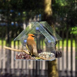 MANGEOIRE - TRÉMIE Mangeoire - trémie,Mangeoire à oiseaux de fenêtre en verre transparent,mangeoires pour oiseaux de soleil,décoration [C115913186]