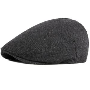 BONNET - CAGOULE noir - Béret en Tweed pour homme et femme, chapeau noir à chevrons, pour garçon, boulanger, plat, collection