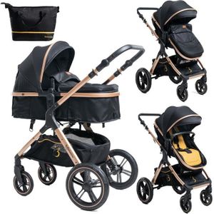 POUSSETTE  Bebelissimo - Poussette transformable - combinée - convertible - 2 en 1 - poids 0-22kg - NYA - gold