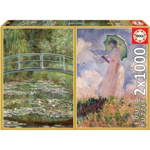 PUZZLE Claude Monet - Nenuar Pond + Femme Avec Parapluie 