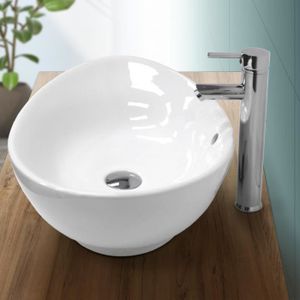 LAVABO - VASQUE Lavabo vasque évier lave-main salle de bain ovale 