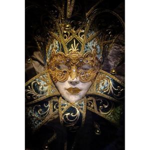 AFFICHE - POSTER Poster Affiche Carnaval de Venise Masque Blanc Or 