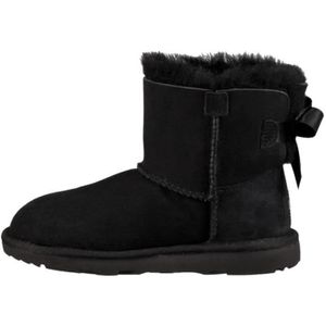 BOTTE Botte Enfant UGG Mini Bailey Bow 2 Noir - Peau de mouton double face et noeuds de satin