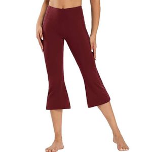 PANTALON DE SPORT Pantalon capris rouge pour femmes taille haute sport fitness yoga